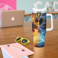 Personalised Polynesian Heart In Fire And Water Tumbler With Handle Romantic Elements