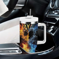 Personalised Polynesian Heart In Fire And Water Tumbler With Handle Romantic Elements