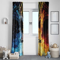 Personalised Polynesian Heart In Fire And Water Window Curtain Romantic Elements