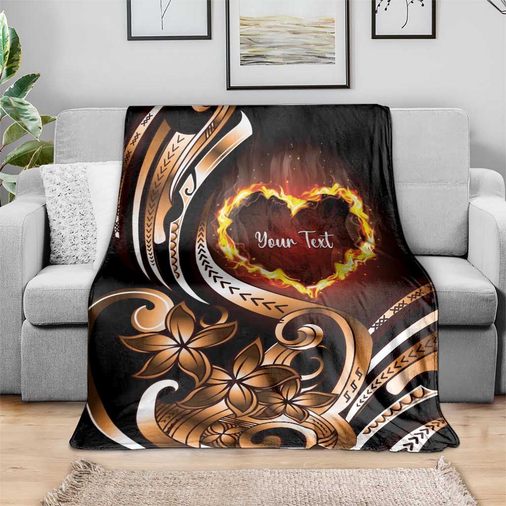 Personalised Polynesian Fiery Heart Blanket Passionate Love