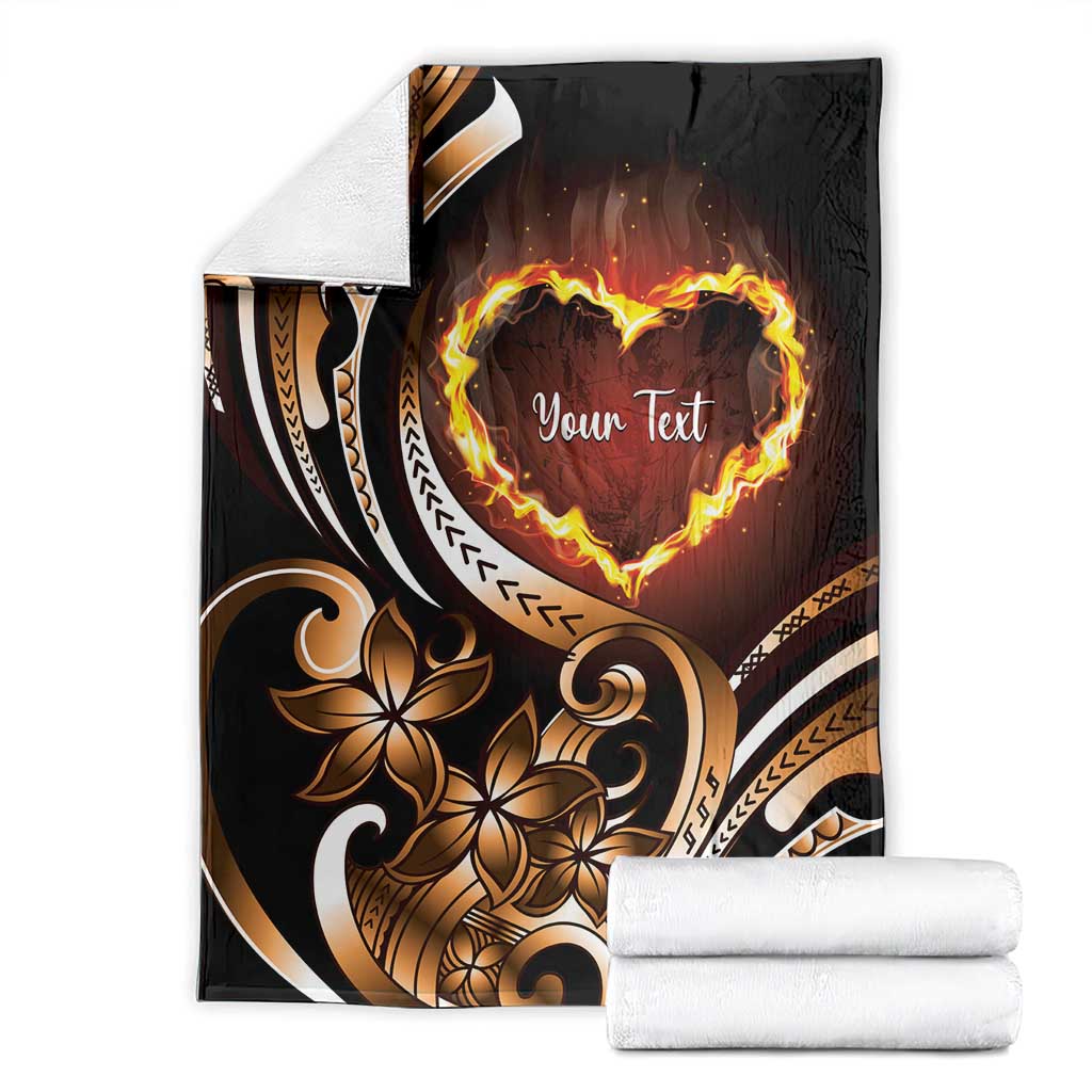 Personalised Polynesian Fiery Heart Blanket Passionate Love