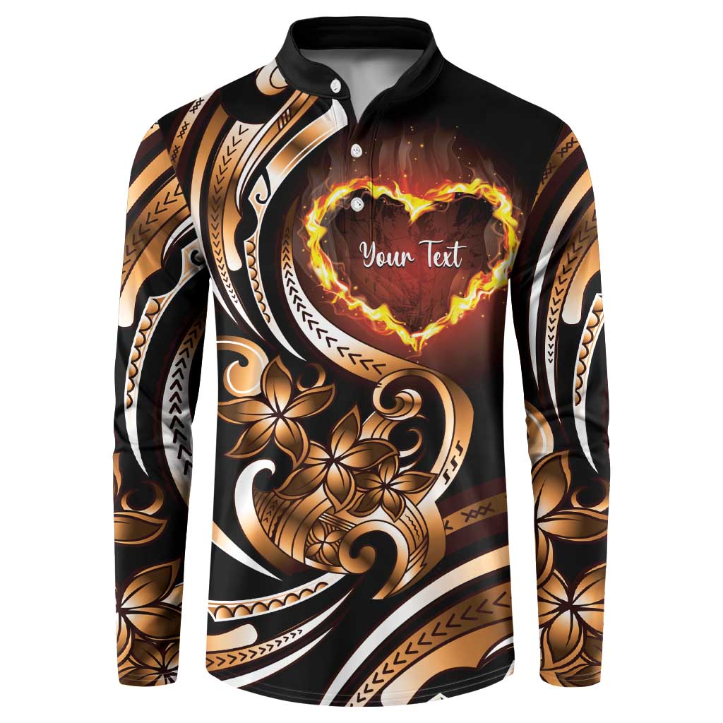 Personalised Polynesian Fiery Heart Button Sweatshirt Passionate Love