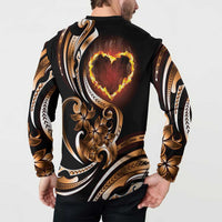 Personalised Polynesian Fiery Heart Button Sweatshirt Passionate Love