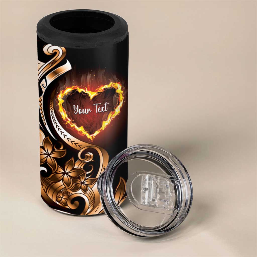 Personalised Polynesian Fiery Heart 4 in 1 Can Cooler Tumbler Passionate Love