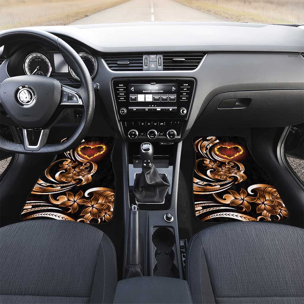 Personalised Polynesian Fiery Heart Car Mats Passionate Love