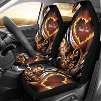 Personalised Polynesian Fiery Heart Car Seat Cover Passionate Love