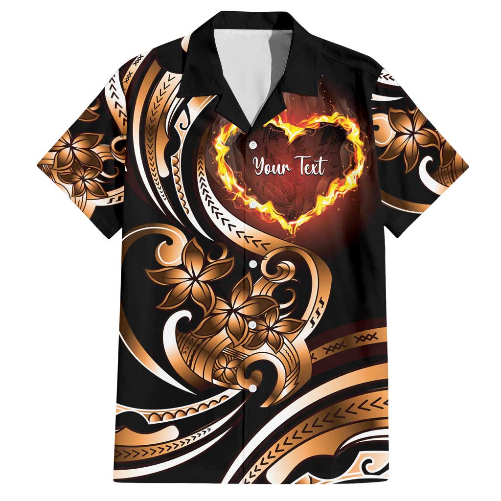 Personalised Polynesian Fiery Heart Family Matching Tank Maxi Dress and Hawaiian Shirt Passionate Love