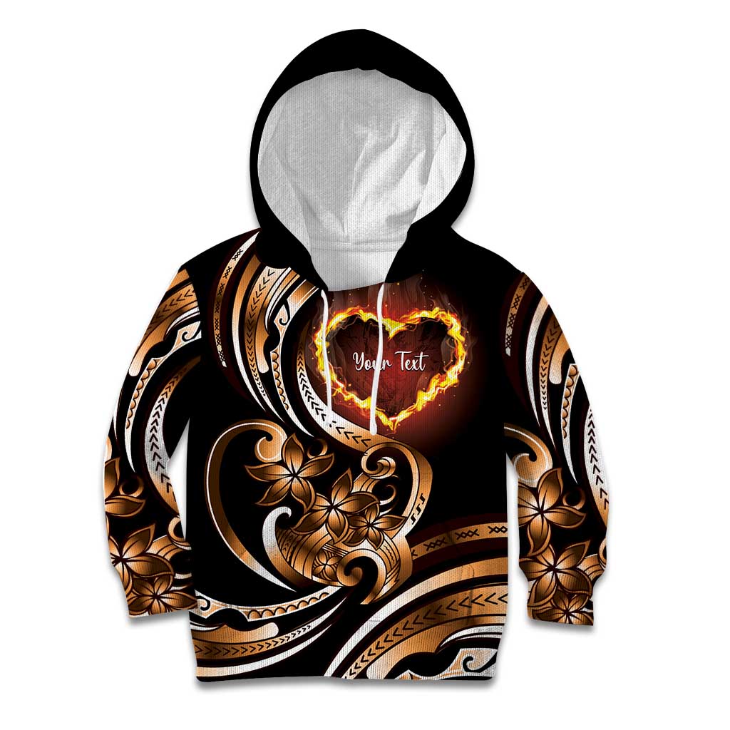 Personalised Polynesian Fiery Heart Kid Hoodie Passionate Love