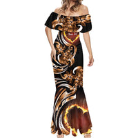 Personalised Polynesian Fiery Heart Mermaid Dress Passionate Love