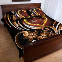 Personalised Polynesian Fiery Heart Quilt Bed Set Passionate Love
