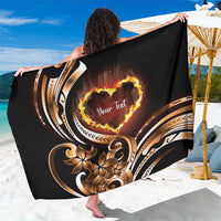 Personalised Polynesian Fiery Heart Sarong Passionate Love