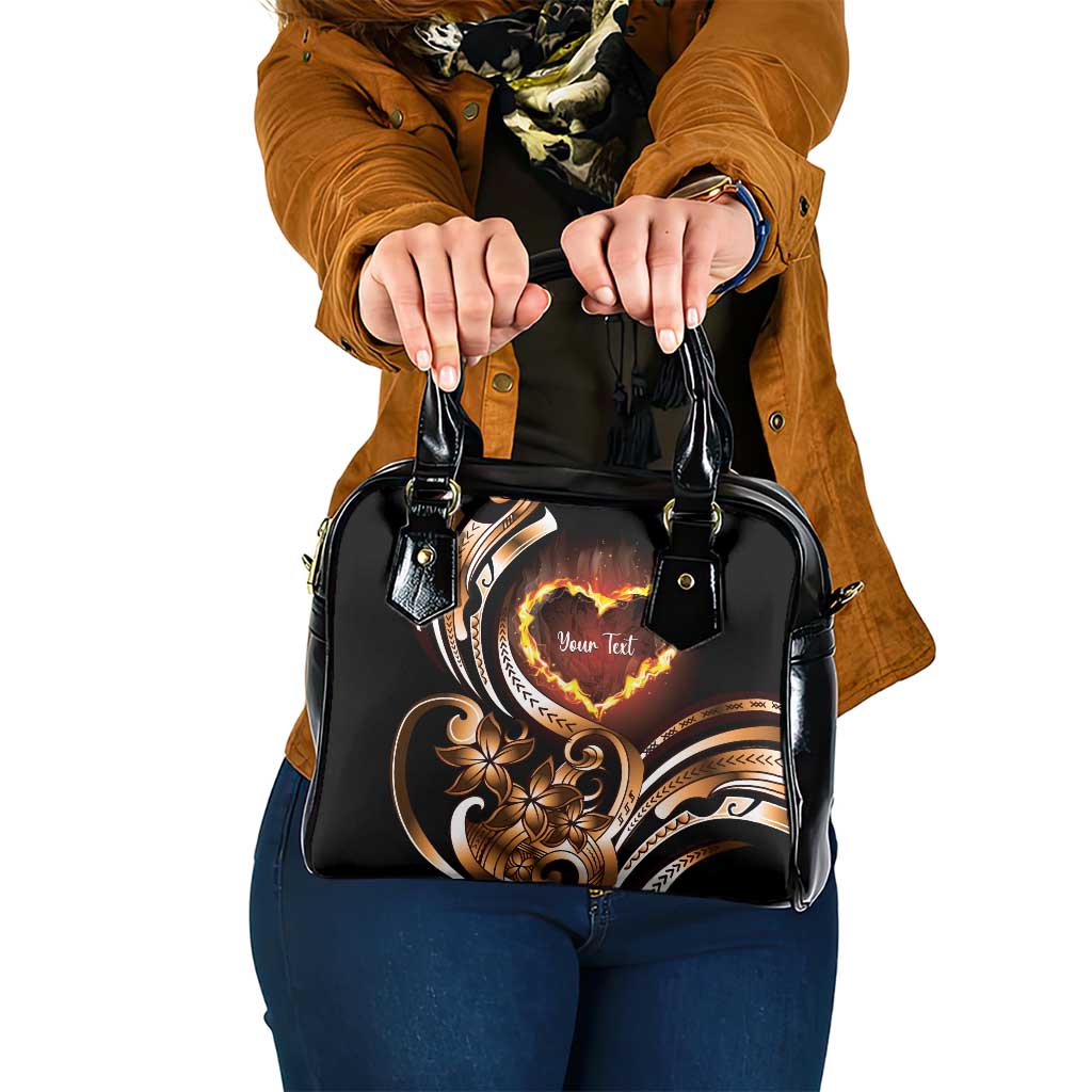 Personalised Polynesian Fiery Heart Shoulder Handbag Passionate Love LT01 One Size Black - Polynesian Pride