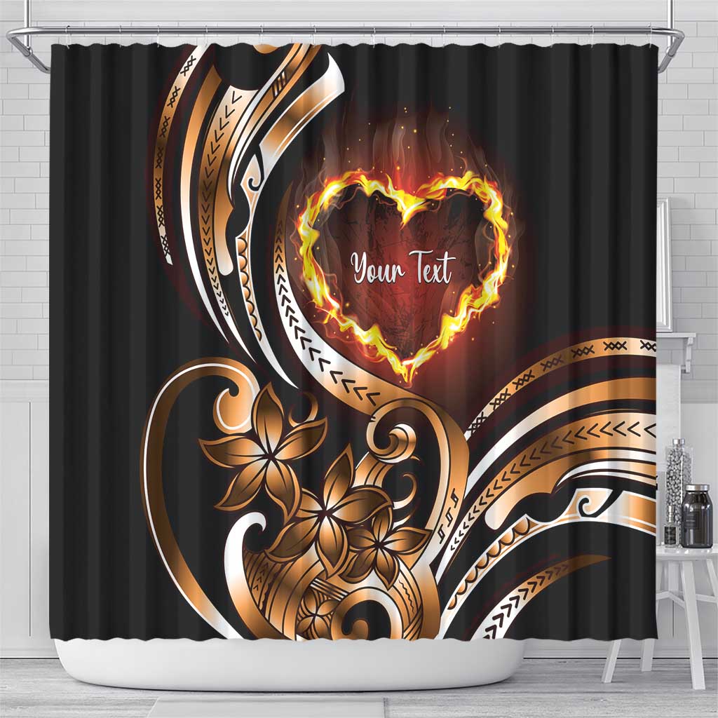 Personalised Polynesian Fiery Heart Shower Curtain Passionate Love LT01 - Polynesian Pride