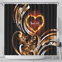 Personalised Polynesian Fiery Heart Shower Curtain Passionate Love LT01 - Polynesian Pride