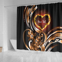 Personalised Polynesian Fiery Heart Shower Curtain Passionate Love LT01 - Polynesian Pride
