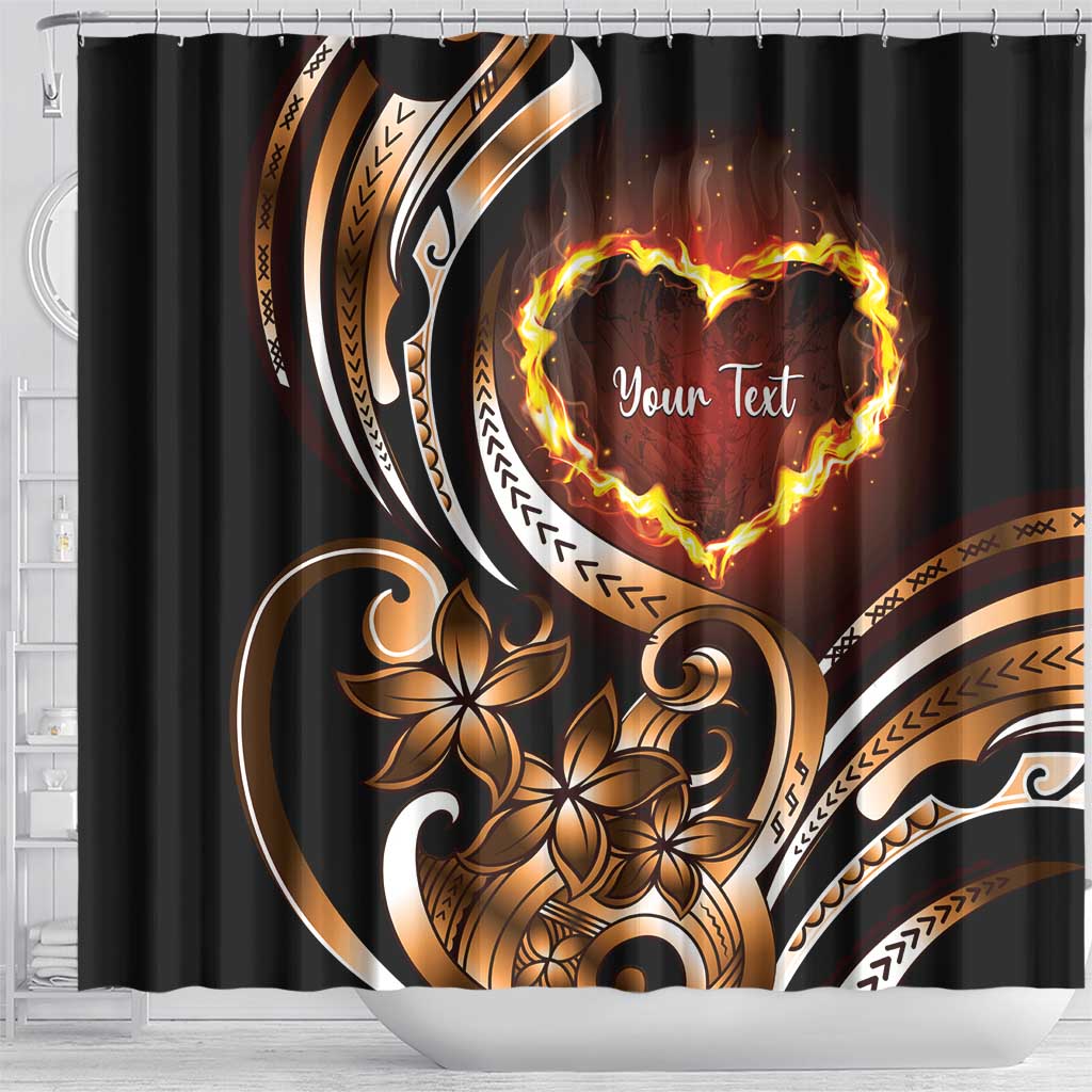 Personalised Polynesian Fiery Heart Shower Curtain Passionate Love LT01 - Polynesian Pride