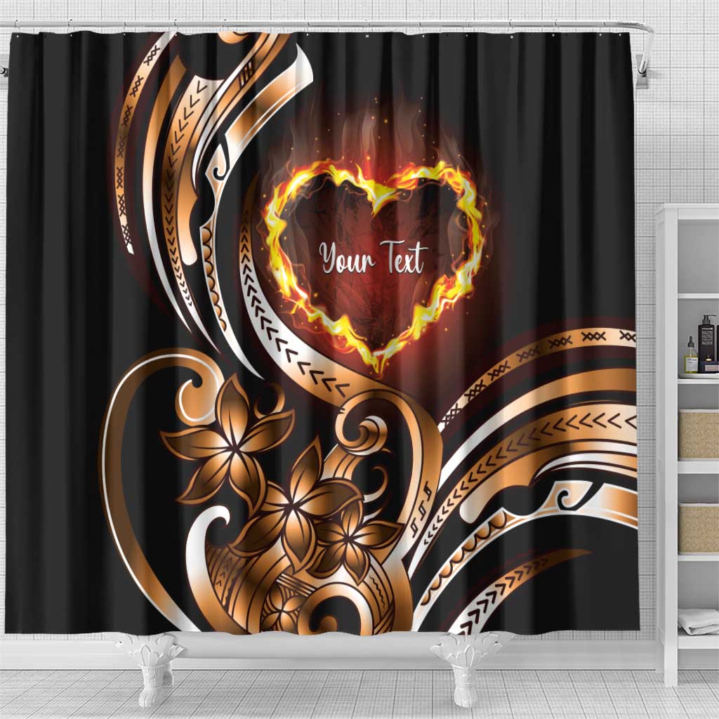 Personalised Polynesian Fiery Heart Shower Curtain Passionate Love LT01 - Polynesian Pride