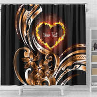 Personalised Polynesian Fiery Heart Shower Curtain Passionate Love LT01 - Polynesian Pride