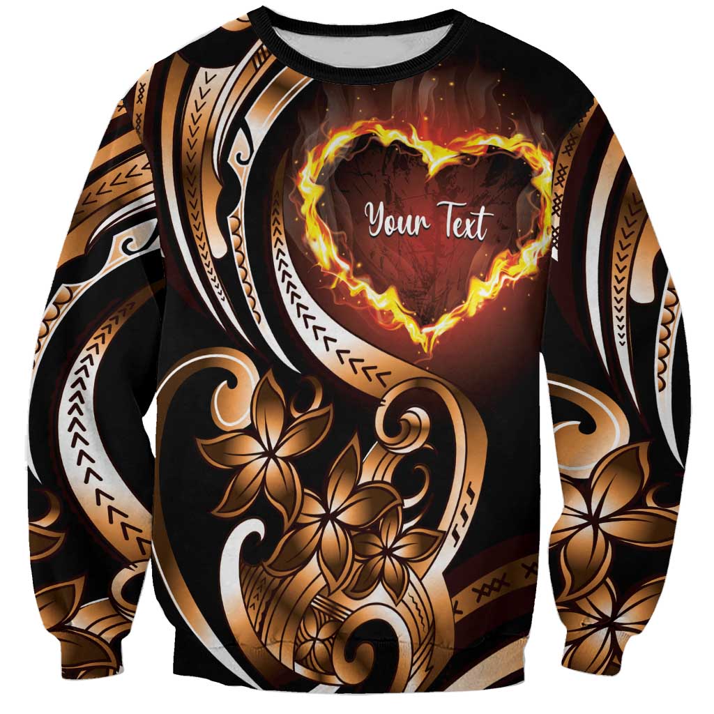 Personalised Polynesian Fiery Heart Sweatshirt Passionate Love