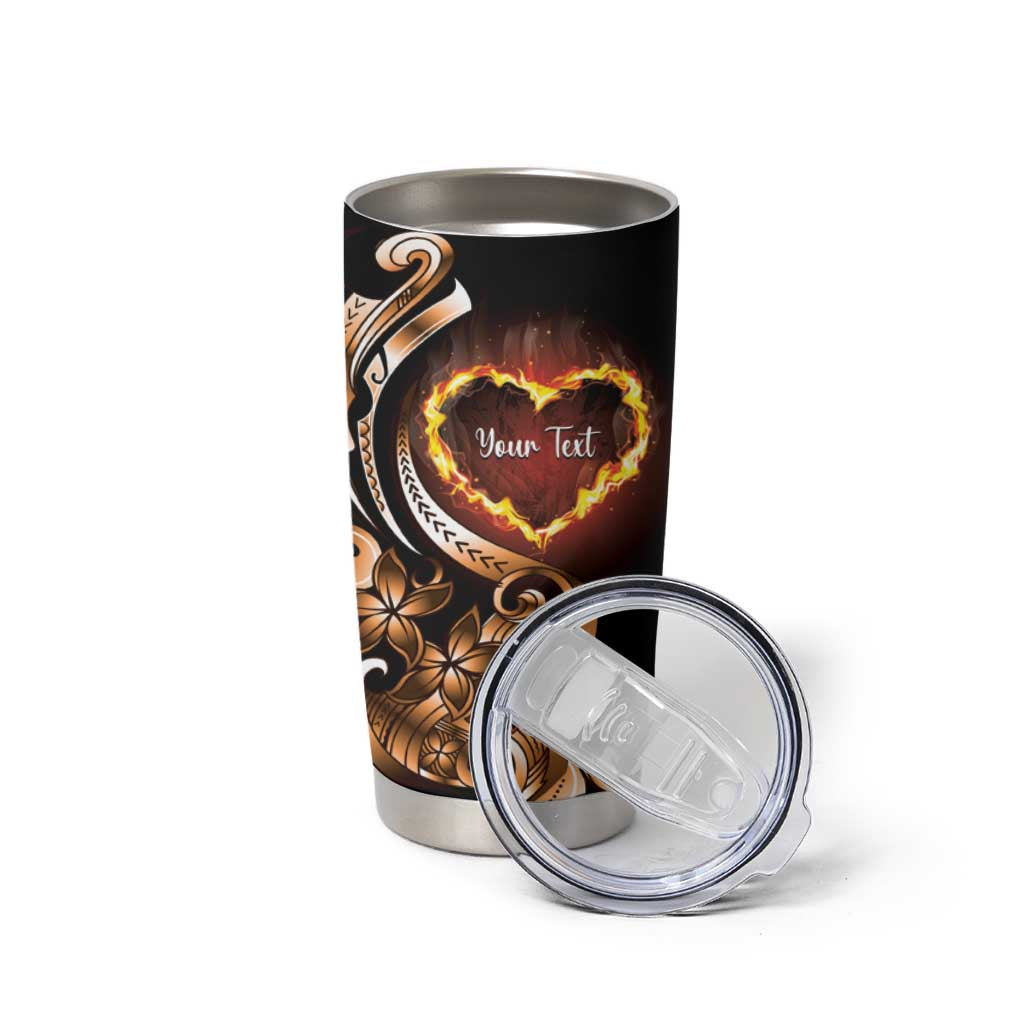 Personalised Polynesian Fiery Heart Tumbler Cup Passionate Love