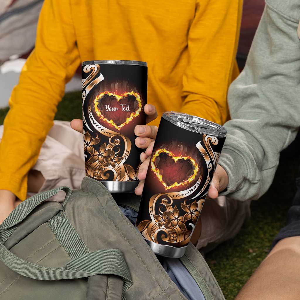 Personalised Polynesian Fiery Heart Tumbler Cup Passionate Love