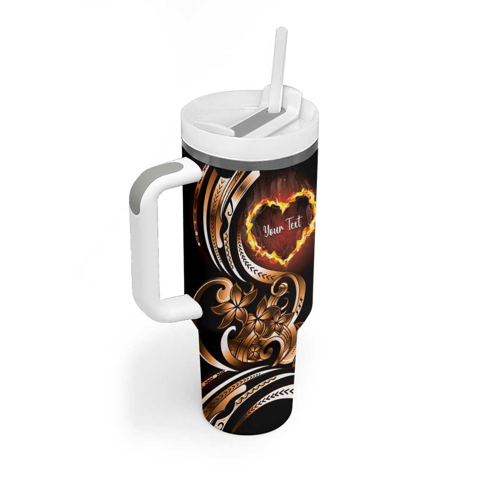Personalised Polynesian Fiery Heart Tumbler With Handle Passionate Love