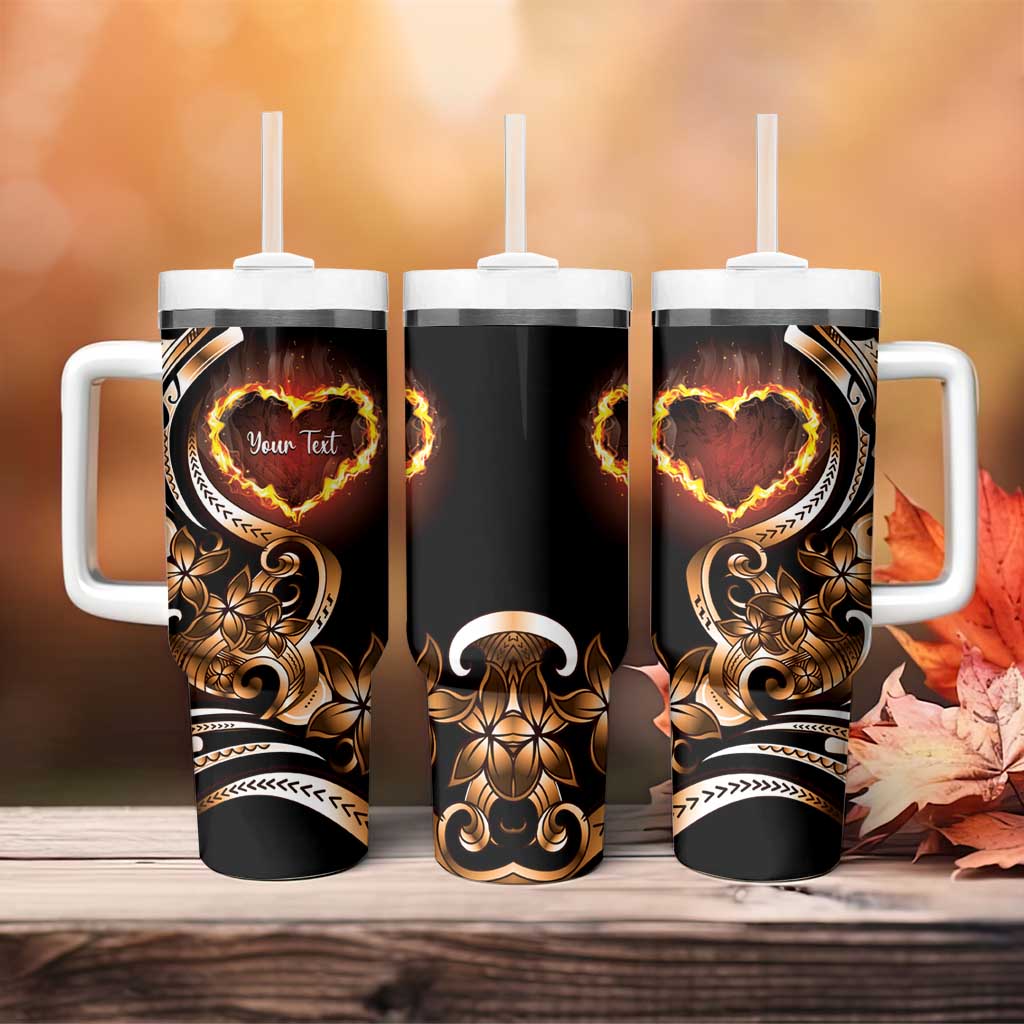 Personalised Polynesian Fiery Heart Tumbler With Handle Passionate Love