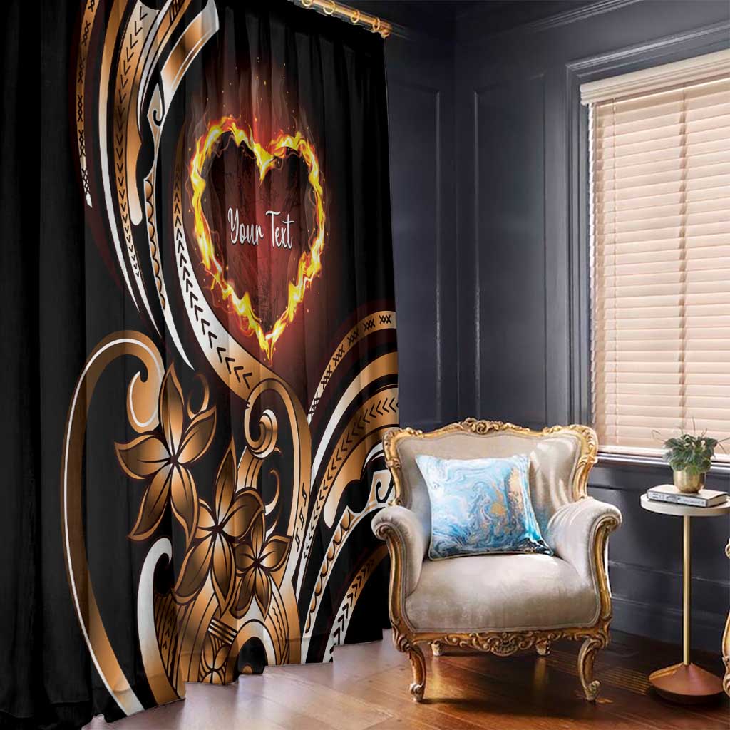 Personalised Polynesian Fiery Heart Window Curtain Passionate Love