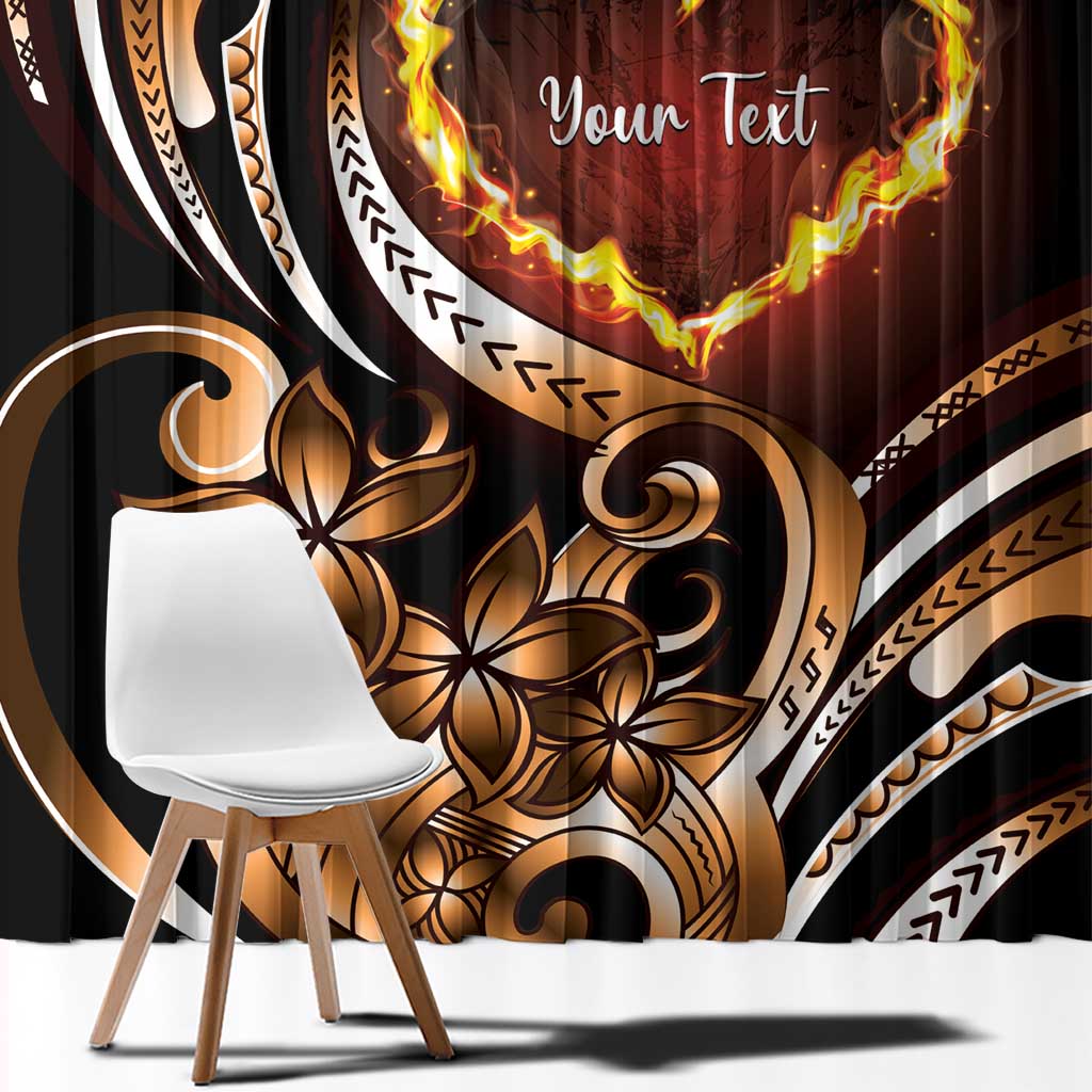Personalised Polynesian Fiery Heart Window Curtain Passionate Love
