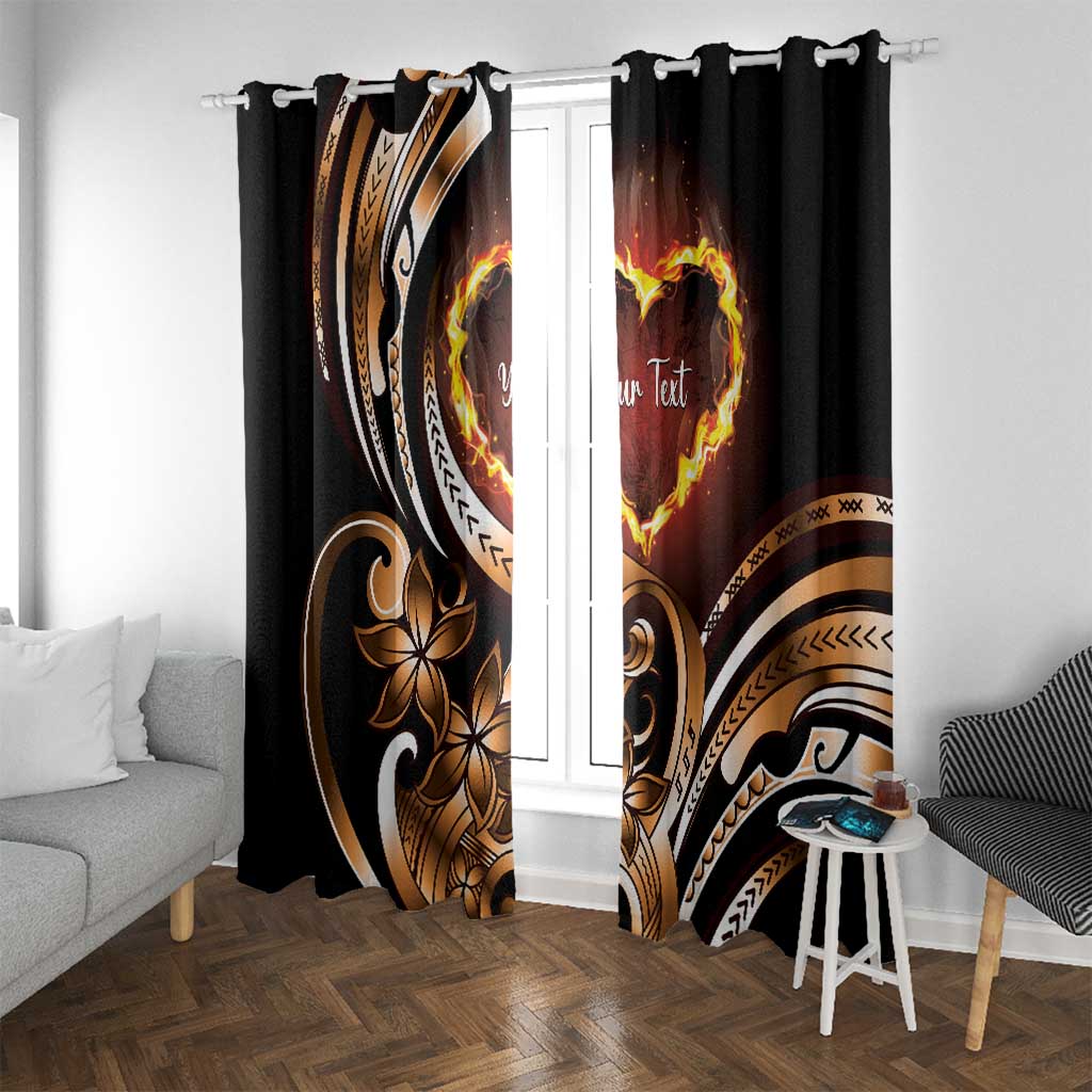 Personalised Polynesian Fiery Heart Window Curtain Passionate Love