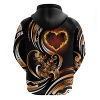 Personalised Polynesian Fiery Heart Zip Hoodie Passionate Love LT01 - Polynesian Pride