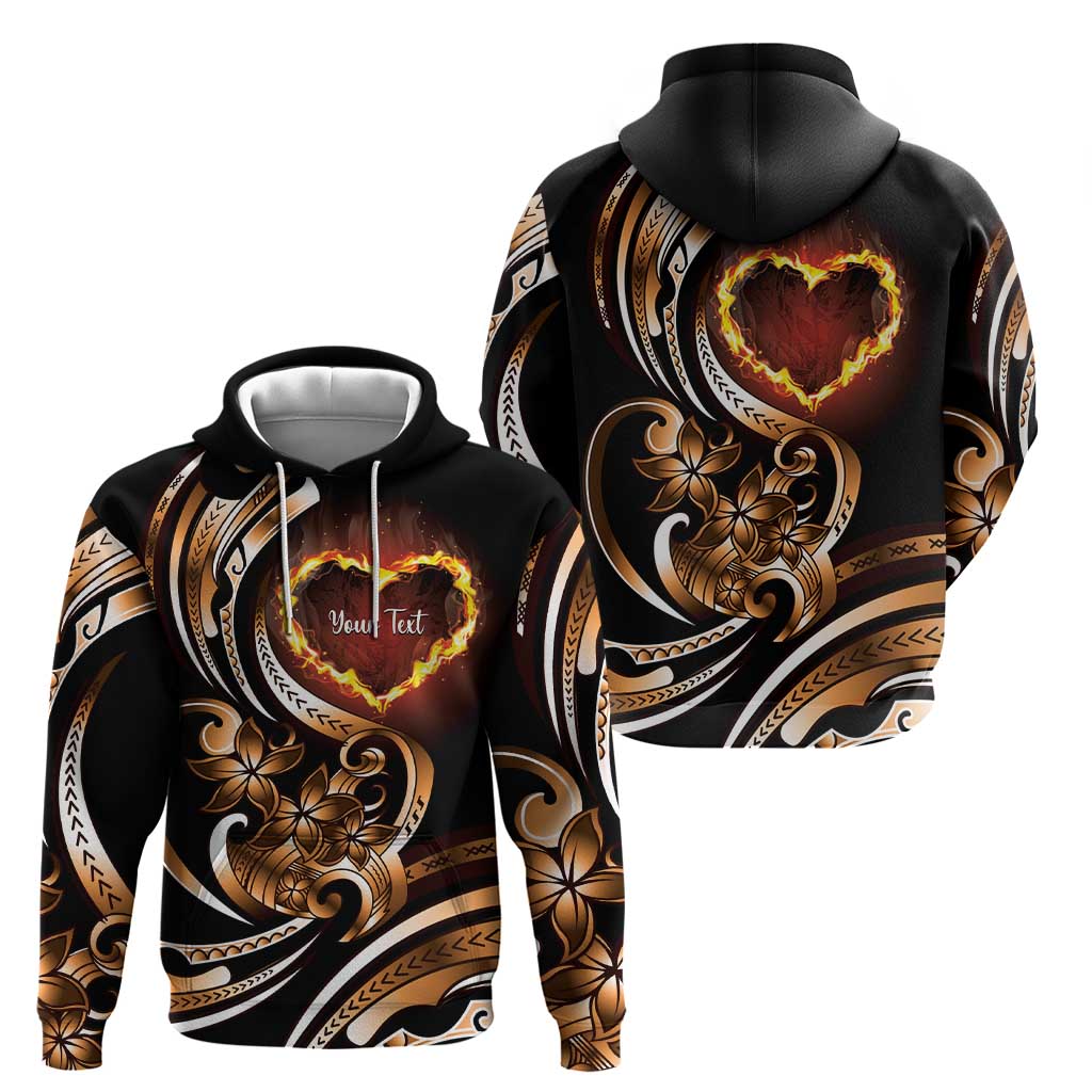 Personalised Polynesian Fiery Heart Zip Hoodie Passionate Love LT01 - Polynesian Pride