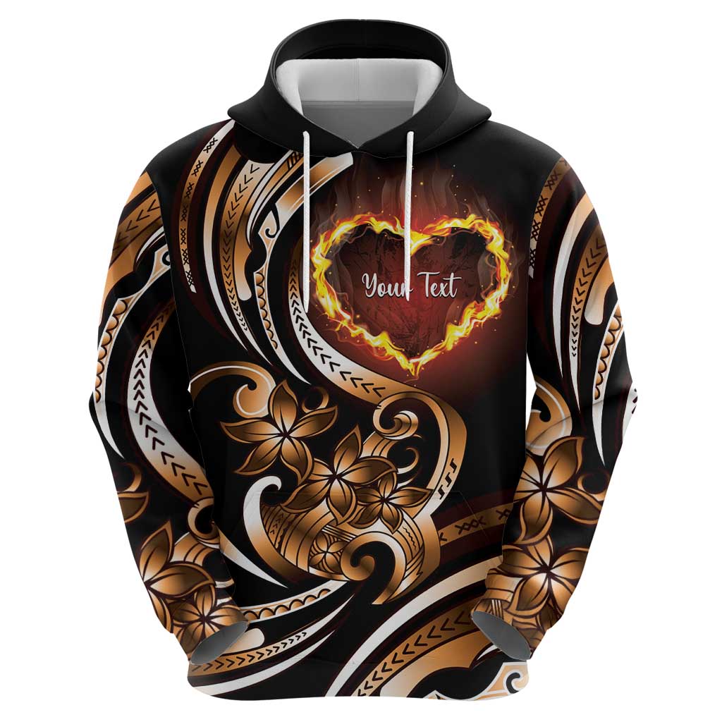 Personalised Polynesian Fiery Heart Zip Hoodie Passionate Love LT01 - Polynesian Pride