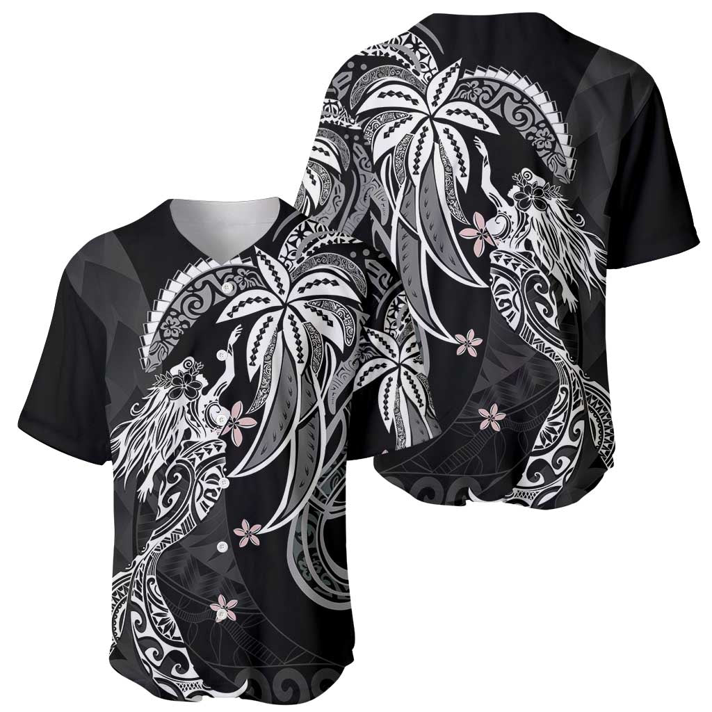Polynesian Mermaid Plumeria Tribal Tattoo Baseball Jersey