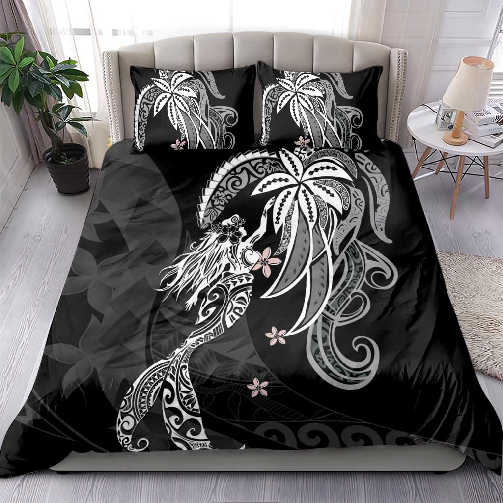 Polynesian Mermaid Plumeria Tribal Tattoo Bedding Set