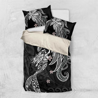 Polynesian Mermaid Plumeria Tribal Tattoo Bedding Set