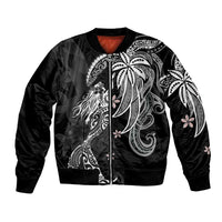 Polynesian Mermaid Plumeria Tribal Tattoo Bomber Jacket LT01 Unisex Black - Polynesian Pride