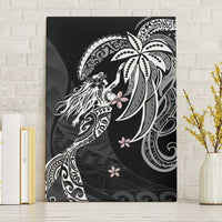 Polynesian Mermaid Plumeria Tribal Tattoo Canvas Wall Art