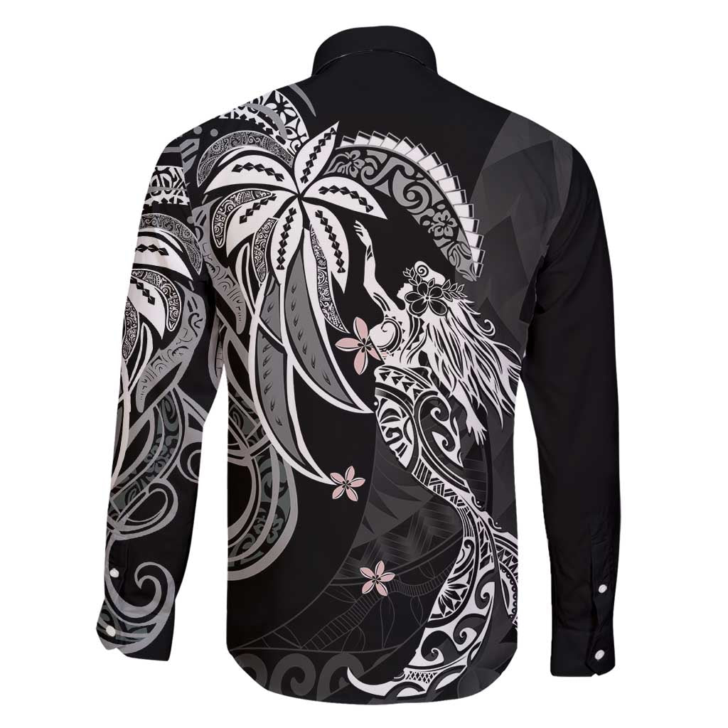Polynesian Mermaid Plumeria Tribal Tattoo Family Matching Long Sleeve Bodycon Dress and Hawaiian Shirt LT01 - Polynesian Pride