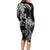 Polynesian Mermaid Plumeria Tribal Tattoo Family Matching Long Sleeve Bodycon Dress and Hawaiian Shirt