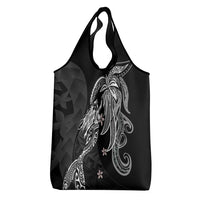 Polynesian Mermaid Plumeria Tribal Tattoo Grocery Bag