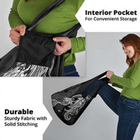 Polynesian Mermaid Plumeria Tribal Tattoo Grocery Bag