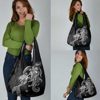 Polynesian Mermaid Plumeria Tribal Tattoo Grocery Bag