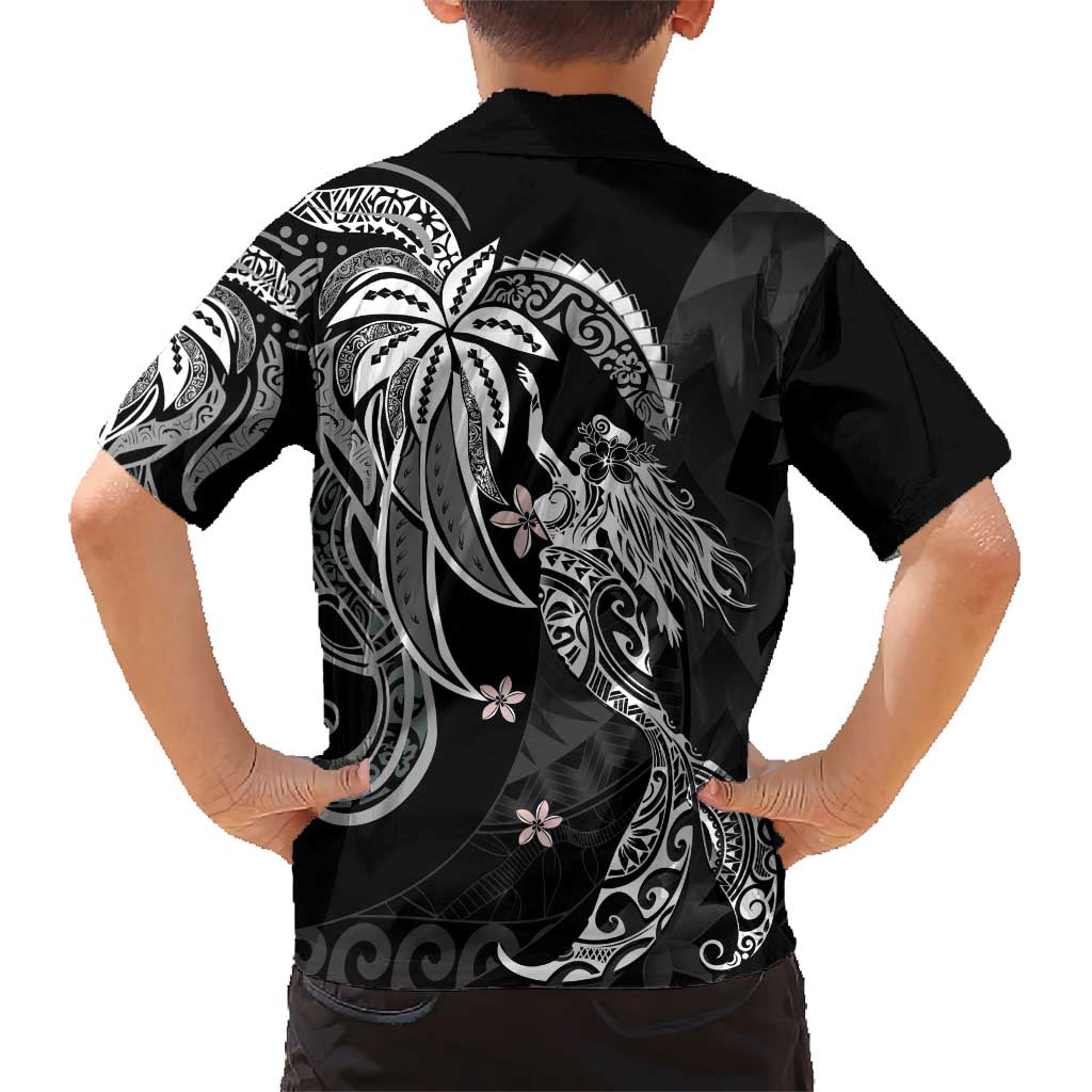 Polynesian Mermaid Plumeria Tribal Tattoo Kid Hawaiian Shirt