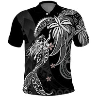 Polynesian Mermaid Plumeria Tribal Tattoo Polo Shirt