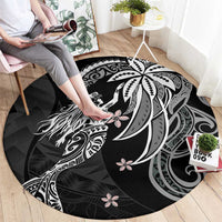 Polynesian Mermaid Plumeria Tribal Tattoo Round Carpet LT01 - Polynesian Pride