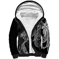 Polynesian Mermaid Plumeria Tribal Tattoo Sherpa Hoodie