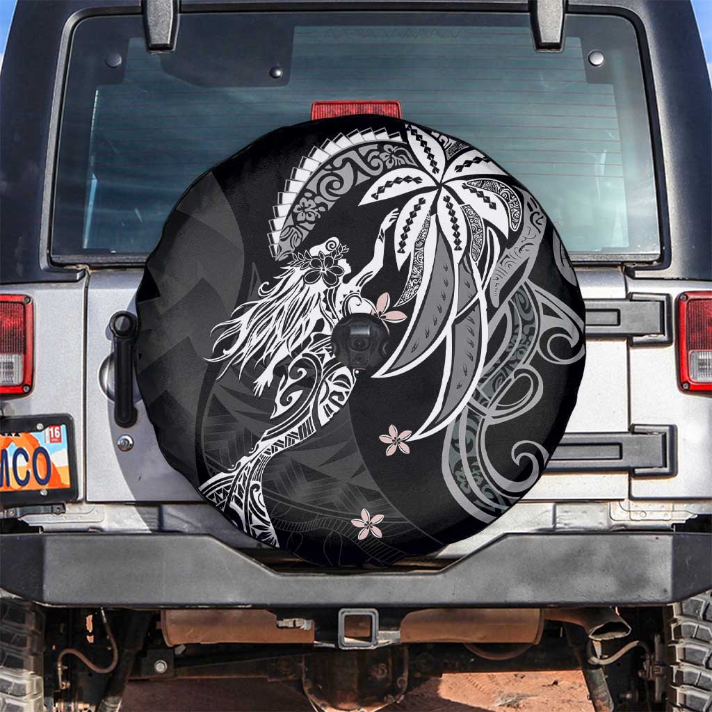 Polynesian Mermaid Plumeria Tribal Tattoo Spare Tire Cover LT01 Black - Polynesian Pride