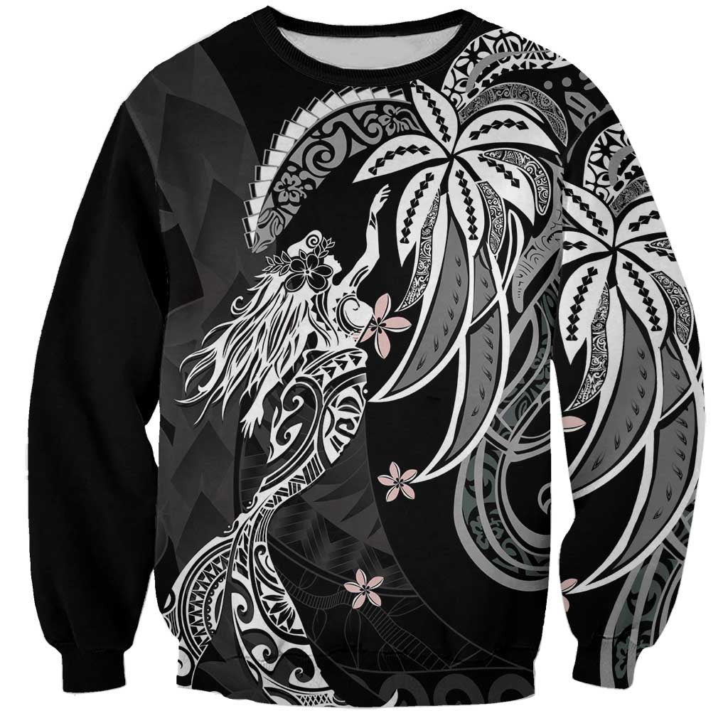 Polynesian Mermaid Plumeria Tribal Tattoo Sweatshirt