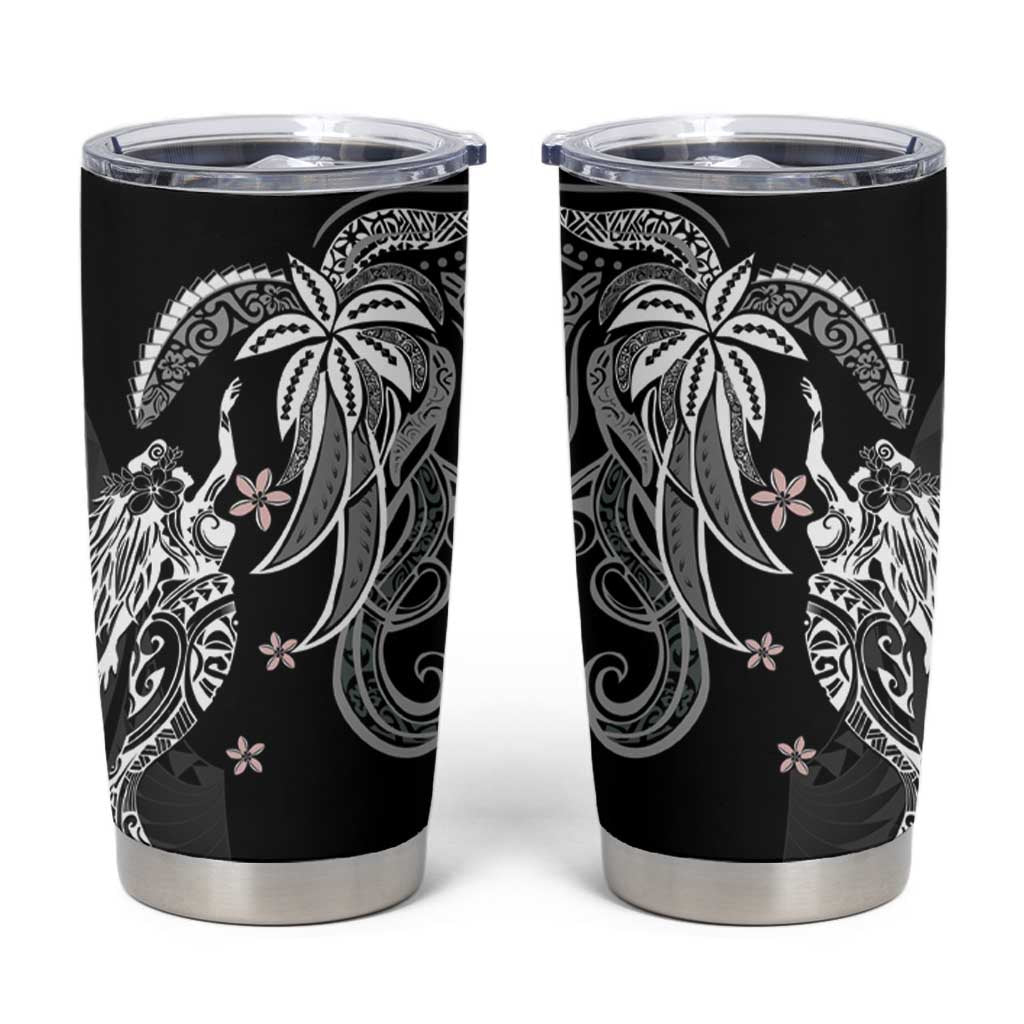 Polynesian Mermaid Plumeria Tribal Tattoo Tumbler Cup